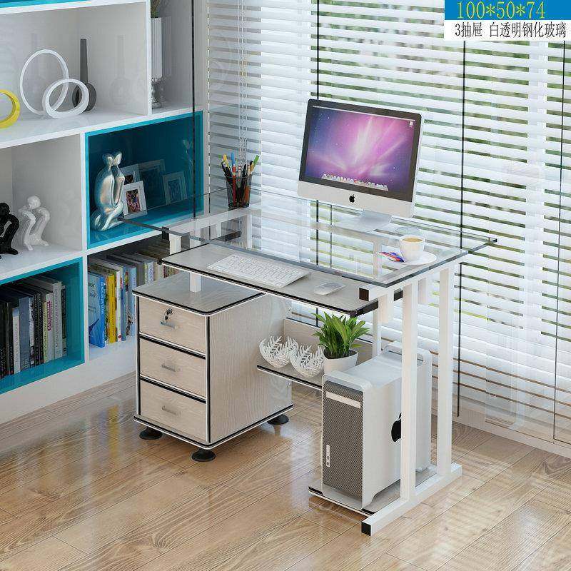 客约电脑桌一体简见详情出租屋厅木实电脑桌台式家用移动书房桌子