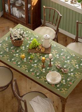 防?【繁花F77T7HS7绿意】法复古布田园绿色桌垫防水式油桌碎花餐