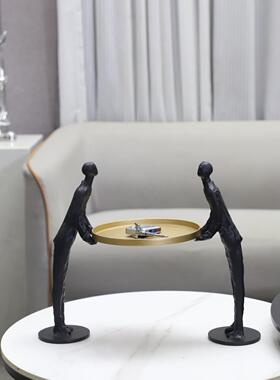 现电代简约个性金属人物钥收匙纳托盘摆件玄关客厅LPJ装视柜家居