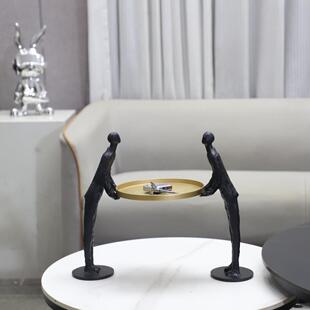 现电代简约个性金属人物钥收匙纳托盘摆件玄关客厅LPJ装视柜家居