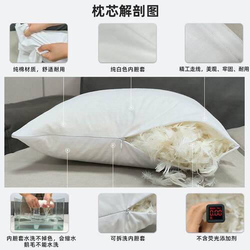 F8H鹅毛抱枕芯内胆方形大客厅沙芯发靠枕腰床枕靠背垫套号靠UVA垫