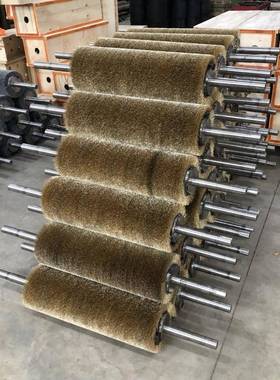 工业钢丝刷抛光打磨拉丝锈钢丝丝镀MGE铜刷辊滚筒刷辊辊除锈不缠