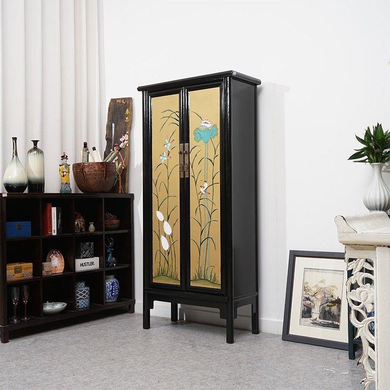 复中式实木衣古柜仿古彩LGH高柜家用卧室衣储物橱收纳隔断装饰绘