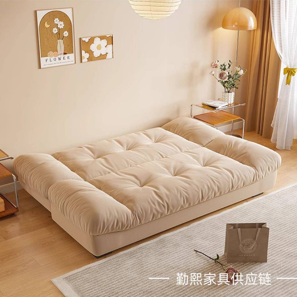 云布艺朵沙发床无品牌/可折叠两用客小户型功能法式三多人位直排