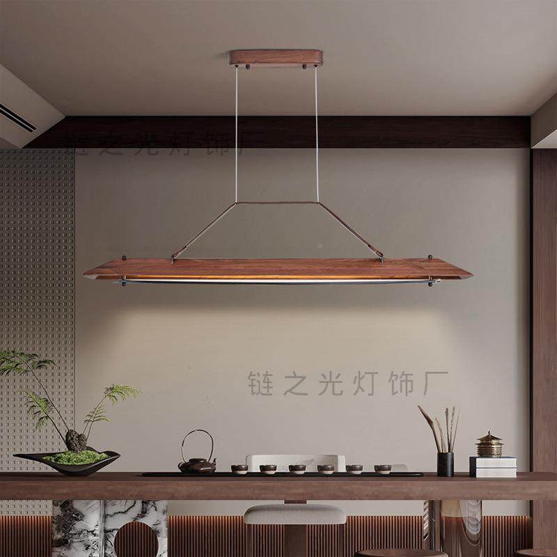 933全光日式创意北谱美黑胡木长简约餐厅吧台吊灯办公室茶室条吊,家装灯饰光源,智能吊灯,淘宝优惠券,粉丝福利购,淘宝优惠卷