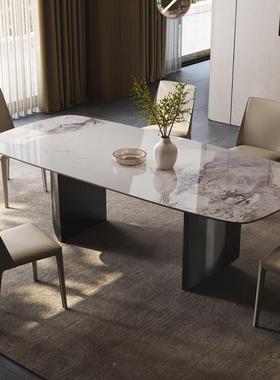 DEEV长INCI意椅式岩板餐桌组合极简高家端现代985简约轻奢用方形