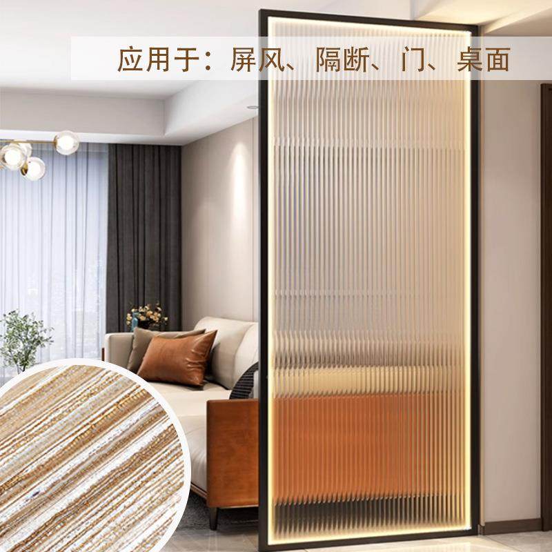 高艺术玻璃客厅405隔断电视墙背景玻端璃装饰工艺玻璃丝条纹夹玻