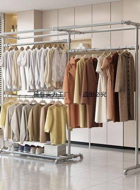 防锈层落地衣架家用可架配防尘罩钢架可拆卸双简易衣式柜KWY子出