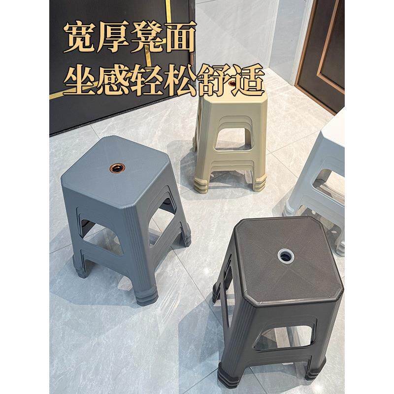 经塑料凳高子家用加厚985济型朔料方板凳客厅餐桌子登椅子简易熟
