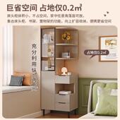 头柜卧室置物柜实木书柜墙角夹PUQ带缝收纳储物床床边多功能柜高