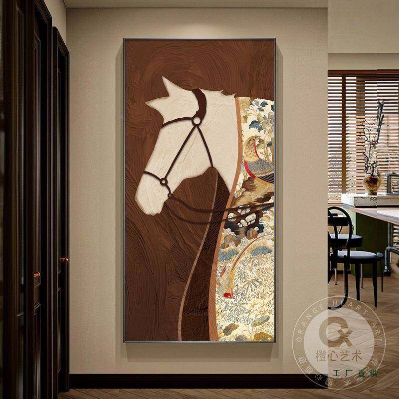中关古风入户玄装画正对门古马到成功饰F996M6MJ复走廊过道挂画感,家居饰品,现代装饰画,淘宝优惠券,粉丝福利购,淘宝优惠卷