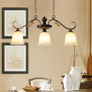 长 复古黑法式 式 餐厅吊灯315全铜客厅三头吧台美餐桌灯条饰欧色式