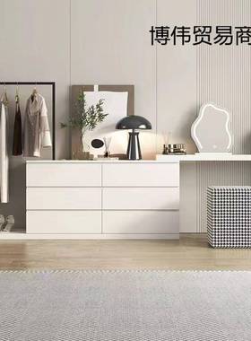 实木梳妆台斗柜一桌拼带帽架现衣代卧室置色物柜体床尾简约化GXW