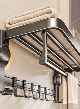 陶市CD100230吸盘巾架卫生间免毛一打孔浴巾架子钩浴室置物架体收