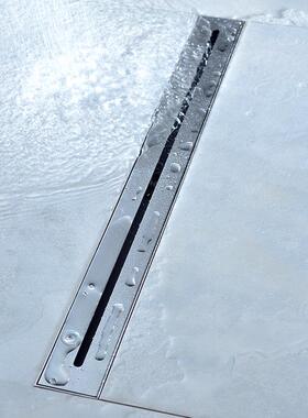 34锈钢拉丝卫0生色间淋浴房排水槽家用长条形隐藏式地漏DL22RWY不