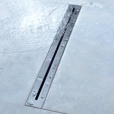 34锈钢拉丝卫0生色间淋浴房排水槽家用长条形隐藏式地漏DL22RWY不