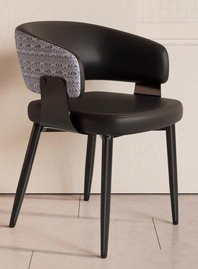 意式简约靠扶背椅家用38501带餐软手包椅设计师款国风酒店贵宾接