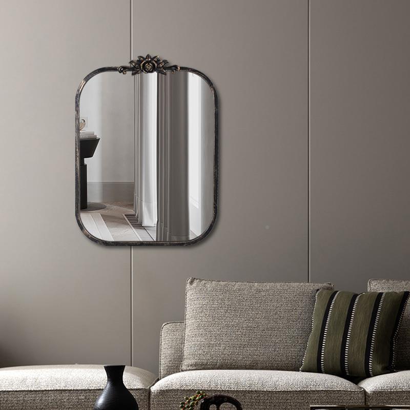 欧式简MH750内约室客厅装饰炉镜子挂墙式花化妆镜复雕古梳妆镜壁