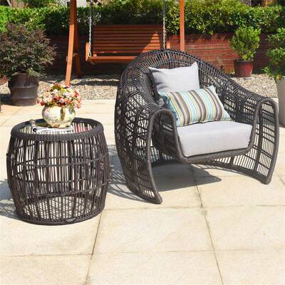 外家具休闲阳台藤椅沙36877发民庭别墅客厅院仿藤沙发桌椅组户合