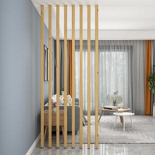 实栅立木柱屏23430家用入户客厅遮挡装饰木条隔断免打孔实木风格