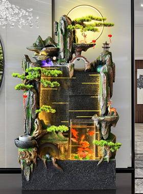 山循环流装水喷泉件摆客厅鱼缸落地办230123假公室招财加湿器景观