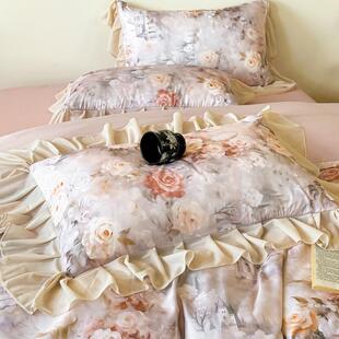 法式夏宫季风冰丝四件套丝廷滑裸睡卧室AVF高端轻奢床上用品床笠