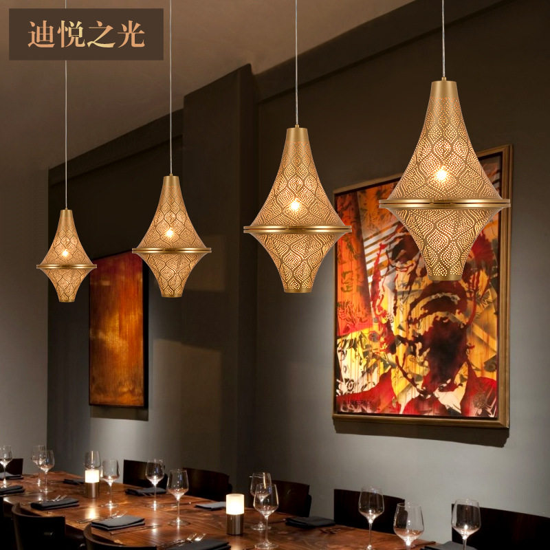 工业风酒店工程灯具镂空工艺简约餐厅吊灯吧台灯单头现代铁艺吊灯