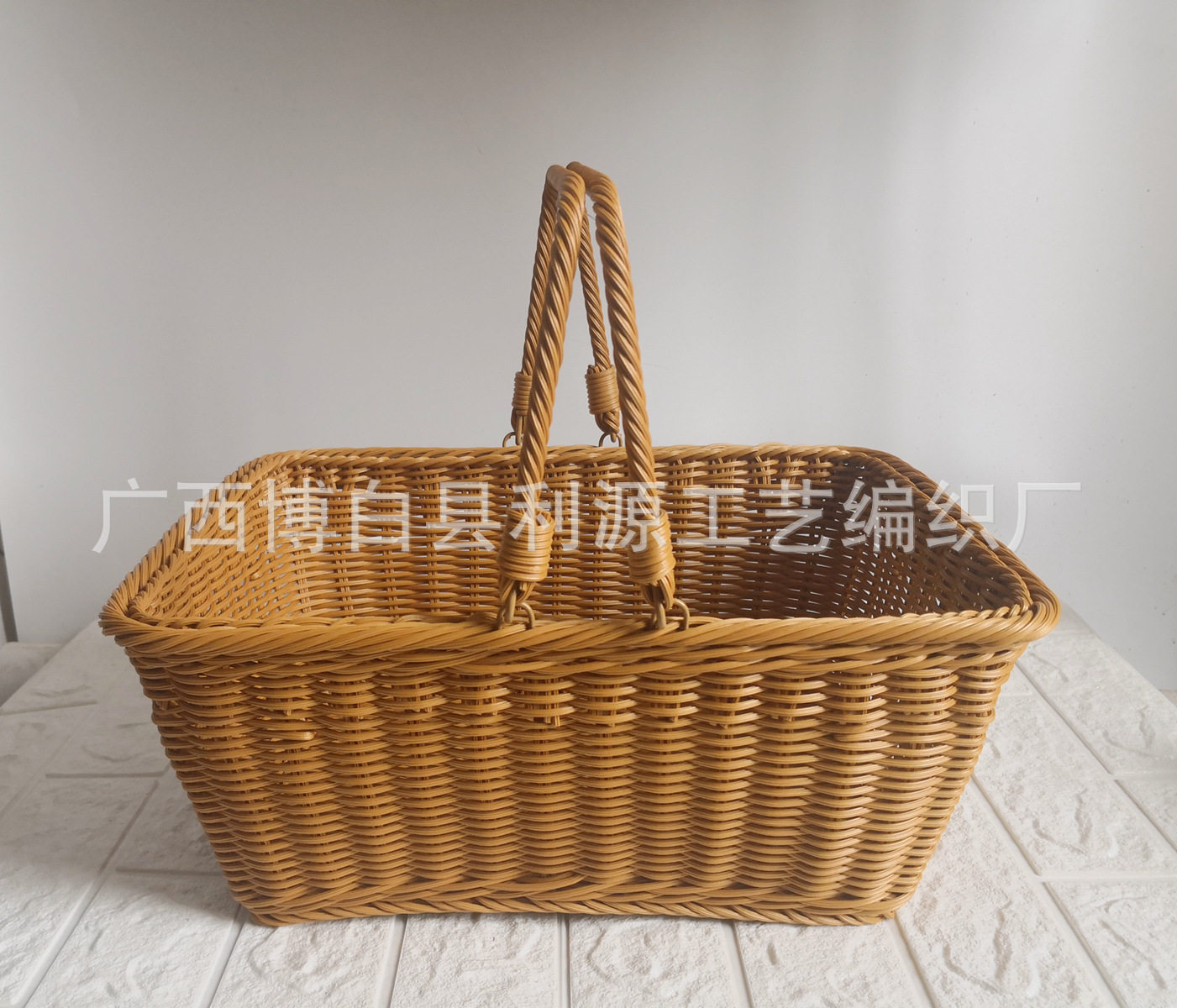 仿藤编手提购物篮超市买菜野餐