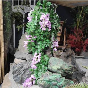仿爬真灯笼花紫藤花物豆挂藤花壁挂垂吊造JQ-64071景带花植藤装饰