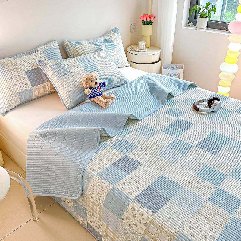 A类恒尚居棉床盖三件套加厚榻榻印花单四季全通床用床盖宿舍单件