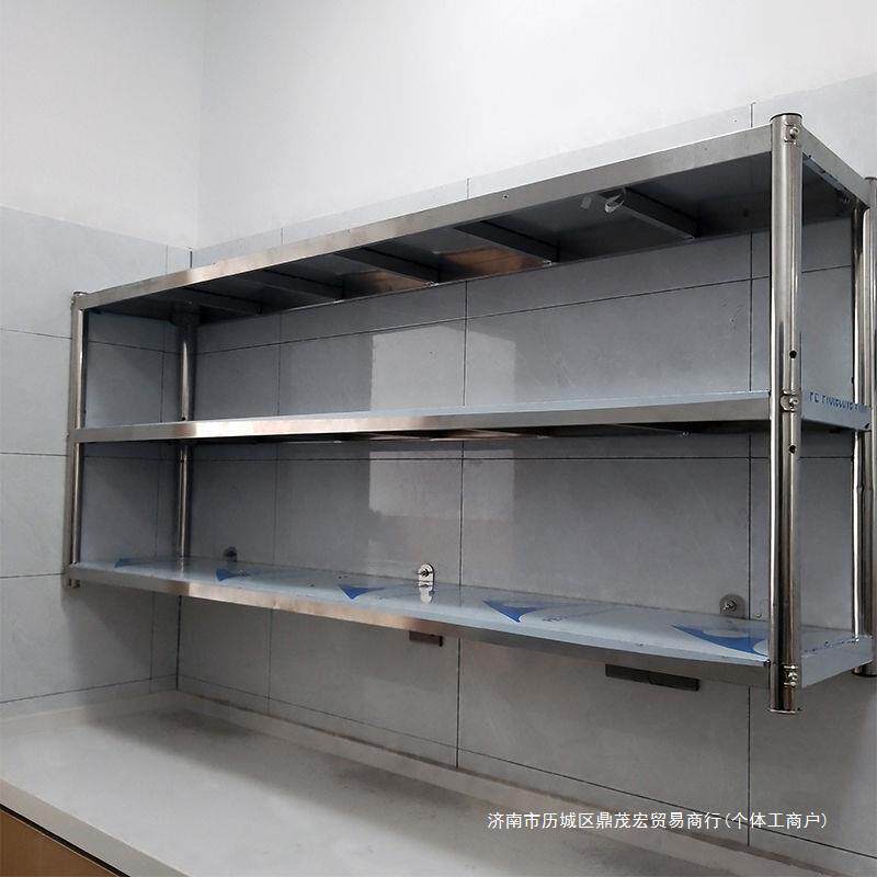 厨房加厚不锈钢上墙架子壁挂式收纳置物架饭店微波炉调料挂墙吊架