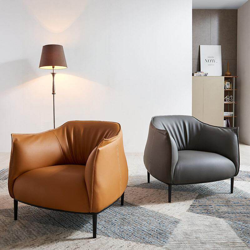 意人式极简单发人沙椅厅网红设计师阳台客休981闲椅懒沙发椅子躺