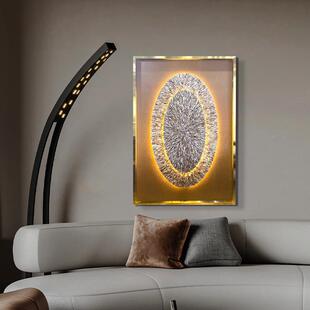 TMK259围led灯光画玄关手工天然氛贝竖壳装 立体 饰画客厅沙挂画版