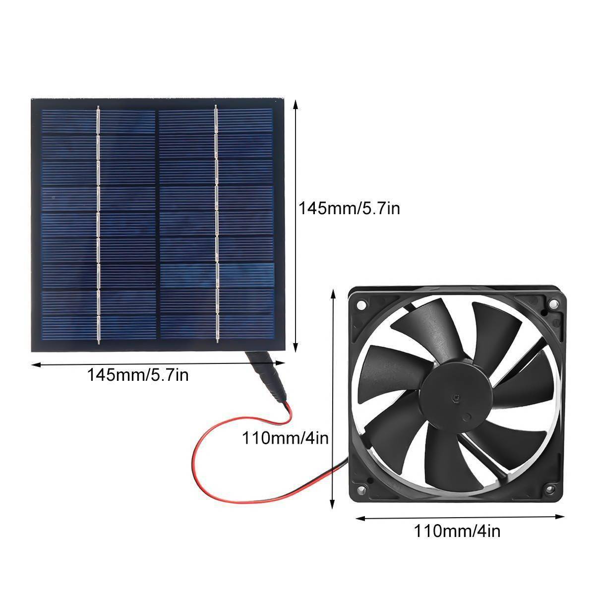 太阳能迷10W12V太阳能驱发电猫动风扇宠物笼排气扇鸡狗太阳能发电