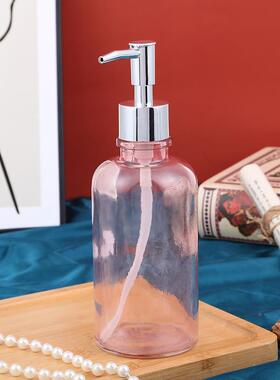 沐纯色简璃111003瓶装款电镀塑料按头洗手液浴乳用玻光滑瓶身约分