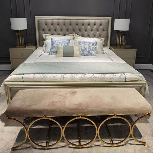 欧式20200616小式实木床美1.8米轻奢主现代简约布1.5卧m艺双人床2