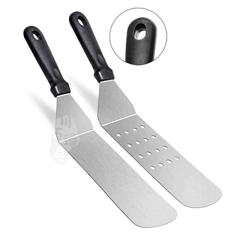 塑现6货BB烧Q烧烤工具1件套不LOG锈钢煎铲套装料手柄铁板料理铲