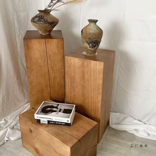 底诧风木方形木桩酒店玄关座实木墩子民宿边几249艺术原木摆寂件