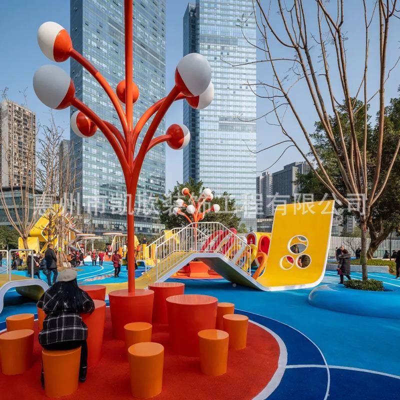 璃钢座椅主题儿凳童乐园2308坐玻游场乐活动区景观彩虹桥滑梯墙大