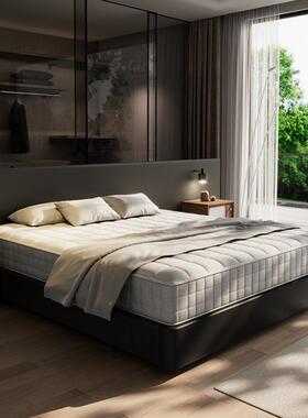 无床头床架子意无式酒牛边店齐悬BFP浮床箱体无床头床靠背牛番茄