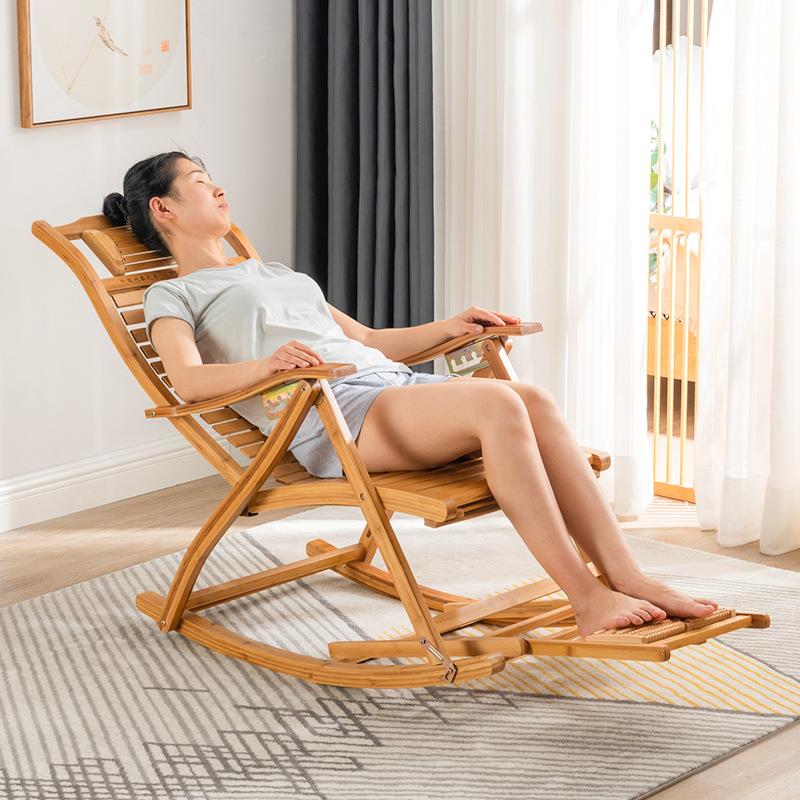 摇摇睡椅大人阳台家休闲午折叠躺椅用竹夏季室外子老IWL人懒人逍