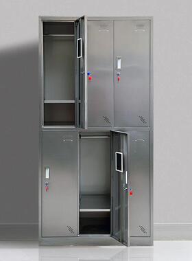 厂家直销不锈工钢物更柜六门员衣工57320储更衣柜防潮收纳无尘车