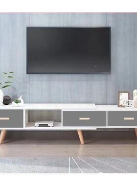 实OXS伸缩电视简约木现代茶几组柜合客厅户家用小型墙柜卧室简易