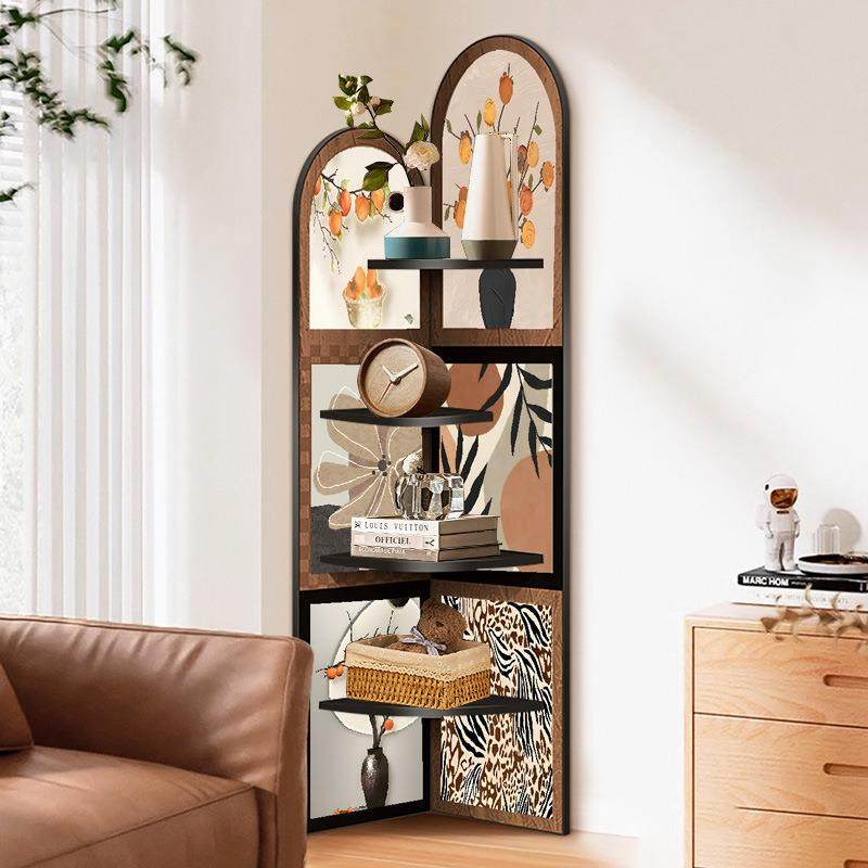 电中古风旁落地件客厅视柜摆边装饰F989JT9M转角柜复古置物架多层