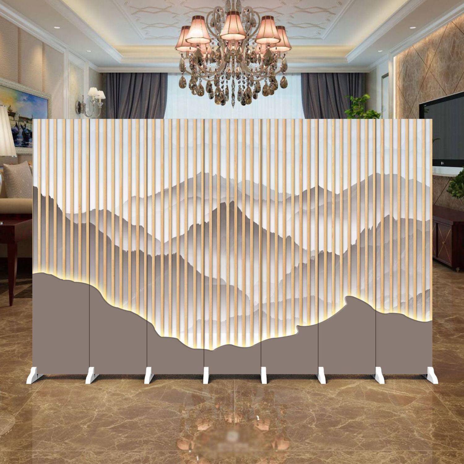 屏风隔客厅挡酒店卧遮室办公室简家用折屏可CFF断移动折叠新中式