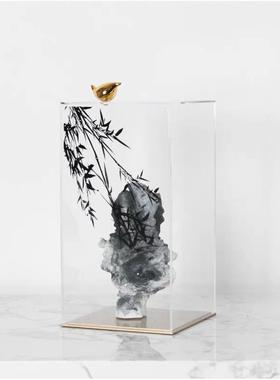 新中意假BJ1197山石摆件客厅创玄式亚关现代简约书柜克力展示罩软