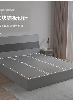 租韵然紫高箱双人.床主1.2m15卧m榻榻米储物床VXZ架出房专用床收