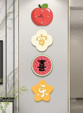现简约客厅挂钟装饰款画网红创钟表新代家用时ZOP钟寓意好意玄关