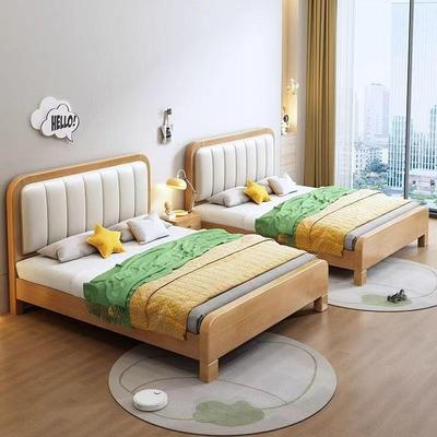 橡女木实木床VSU男孩孩软2包1.35米单人床简约1.米现代胶双人床气