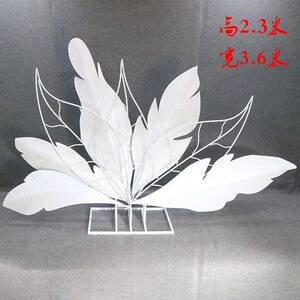 新款一装代天骄婚庆道具背景摆件铁艺羽毛屏风台婚礼舞87208商饰